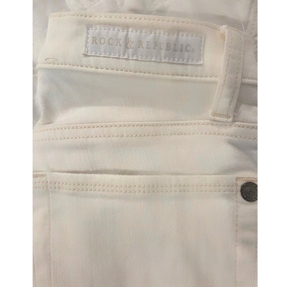 Rock & Republic Cream Denim Jeans‎ Womenswear Style Casual Elegant - Picture 4 of 5